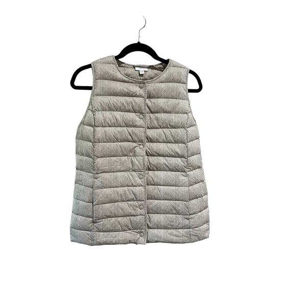 J.Jill Down Lightweight Packable Puffer Snap Vest Size XS Travel Vacation - Picture 1 of 6